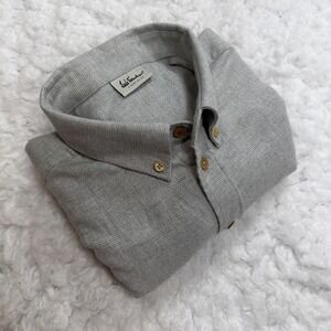 LUIS TRENKER Flannel Over Shirt Mens Large Gray Casual Made In Portugal $395 New